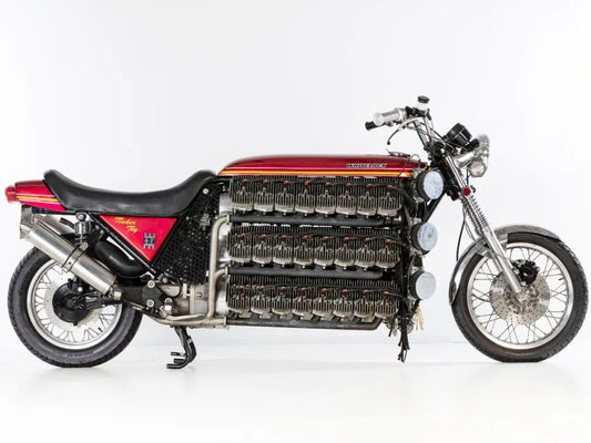 Not Photoshopped, a motorcycle that packs a whopping 48 cylinders in its embrace.