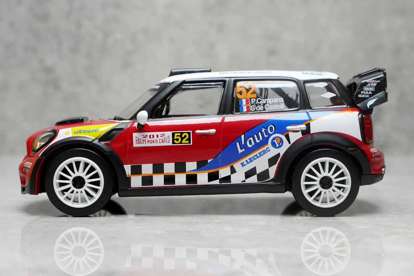 Mini John Cooper Works WRC #52 Piere Compana 1:32 Rally Racing - WTCC - DTM Diecast Car Model By Bburago
