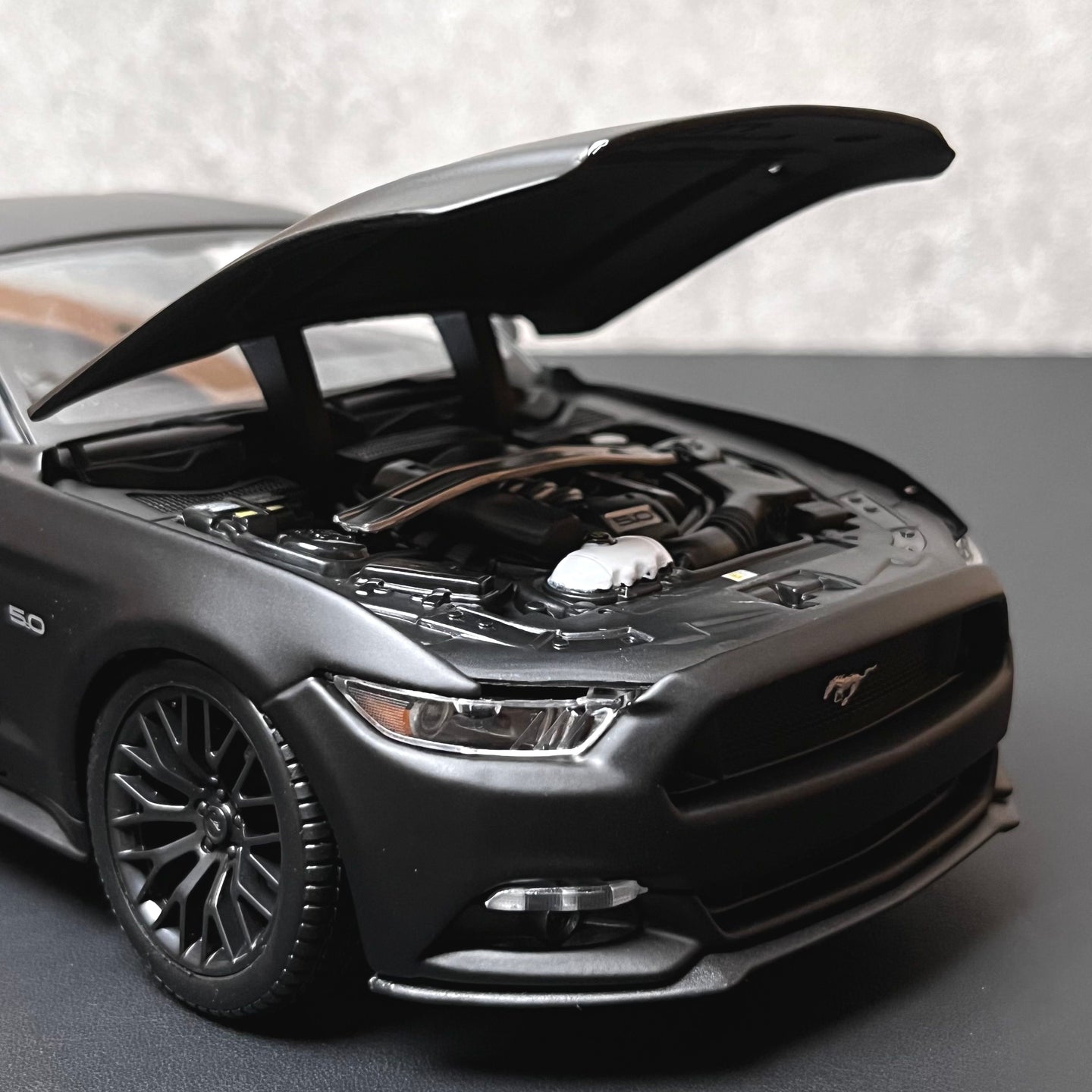 2015 Ford Mustang GT Matte Black Diecast Car Model 1:18 By Maisto